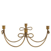 Heritage Bow Candle Holder Gold | Antique Gold Christmas Decor